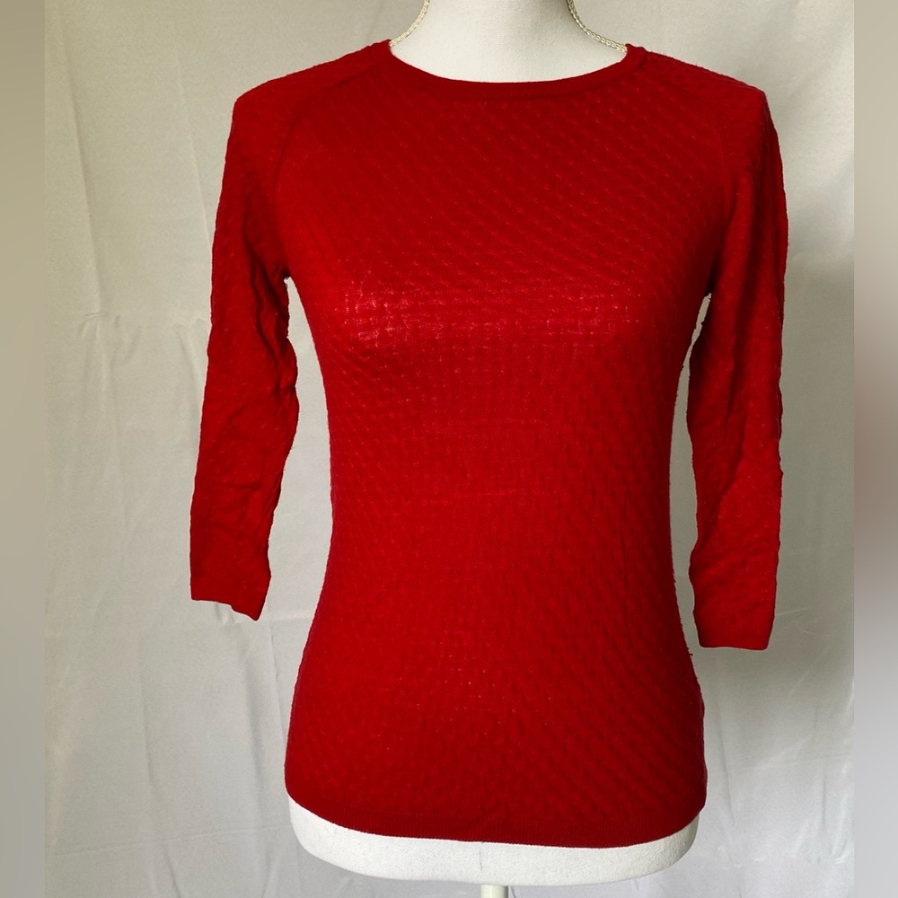 Red cardigan
